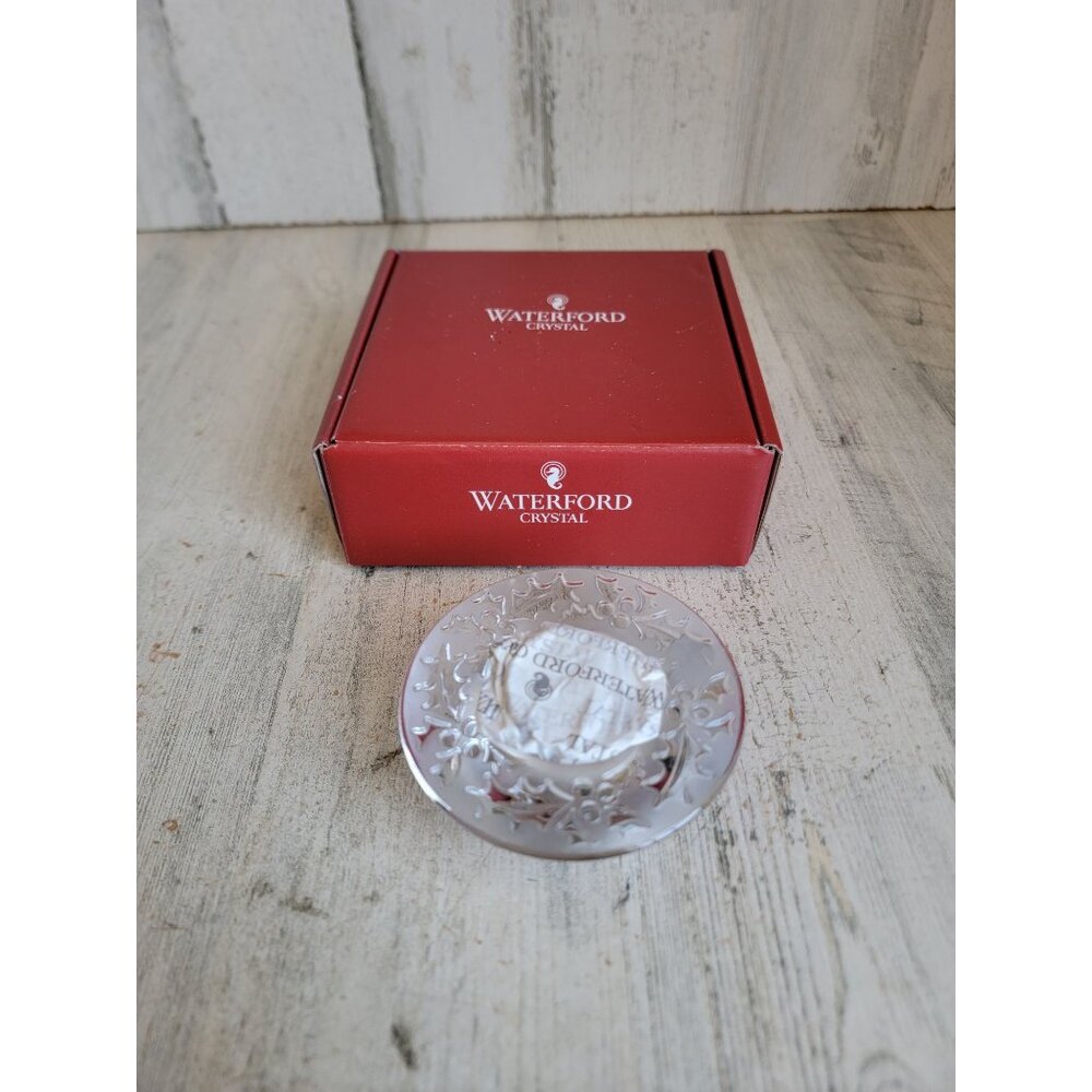 Waterford NEW tea light candle crystal holder snowflake Xmas decor